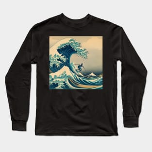 Kanagawa Surf Wave - Surfing meme Long Sleeve T-Shirt